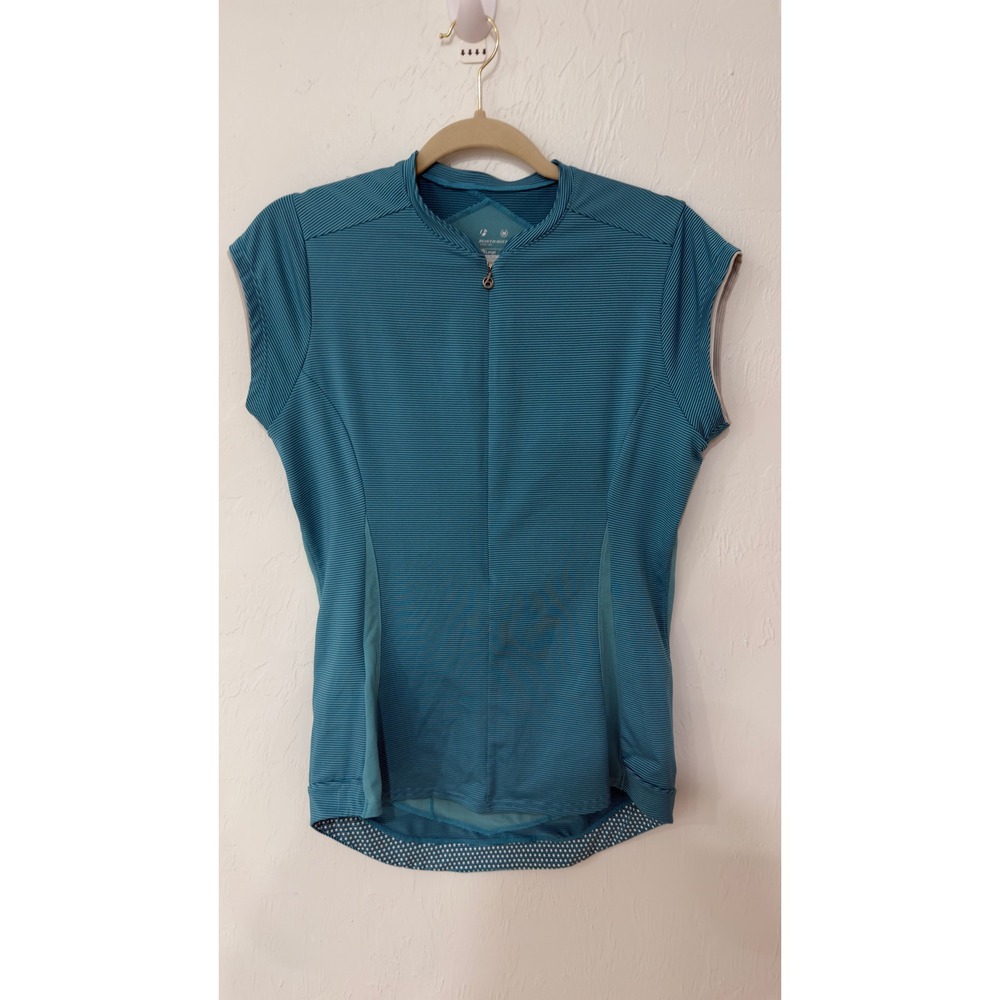 Bontrager Vella Jersey Womens Large‎ Teal Blue Striped Cycling Top 11495 - Picture 2 of 8
